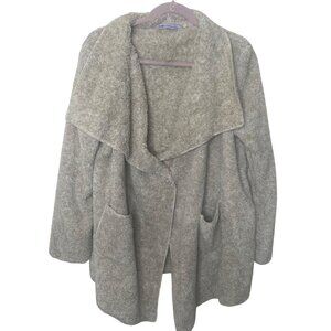 Soft Surroundings Cardigan Sweater Womens Size M Fuzzy Beige Coat Relaxed